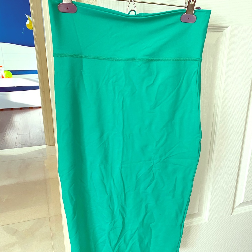 Turquoise stretch pencil skirt